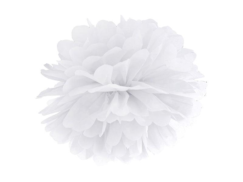 Seidenpapierpompon, in Weiß, 35cm - FeierGlanz